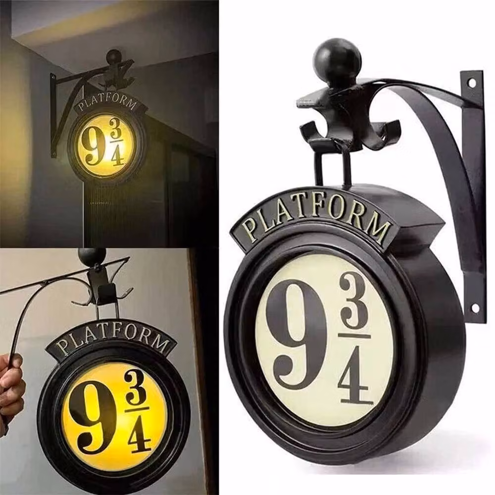 NESTLUNE 3D Harry Potter Platform 9 3/4 LED Wall Night Light in Black – 4