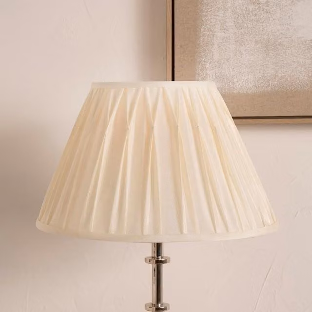 Pacific Lifestyle Classic Cone Fabric Table Lamp Shade in Beige and Yellow, Diameter: 25 cm