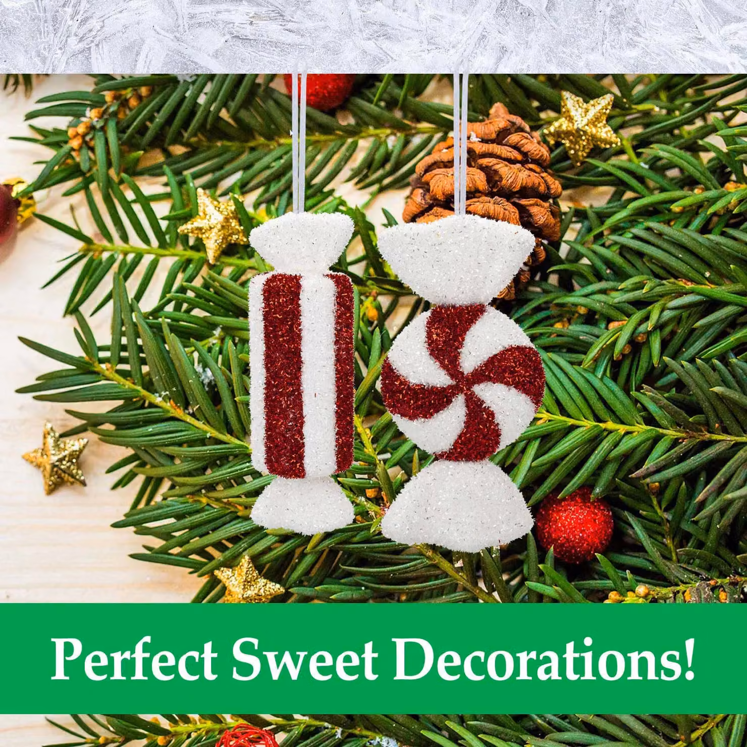VFM e-Store Candy Cane Hanging Christmas Tree Decorations in Red and White – 2