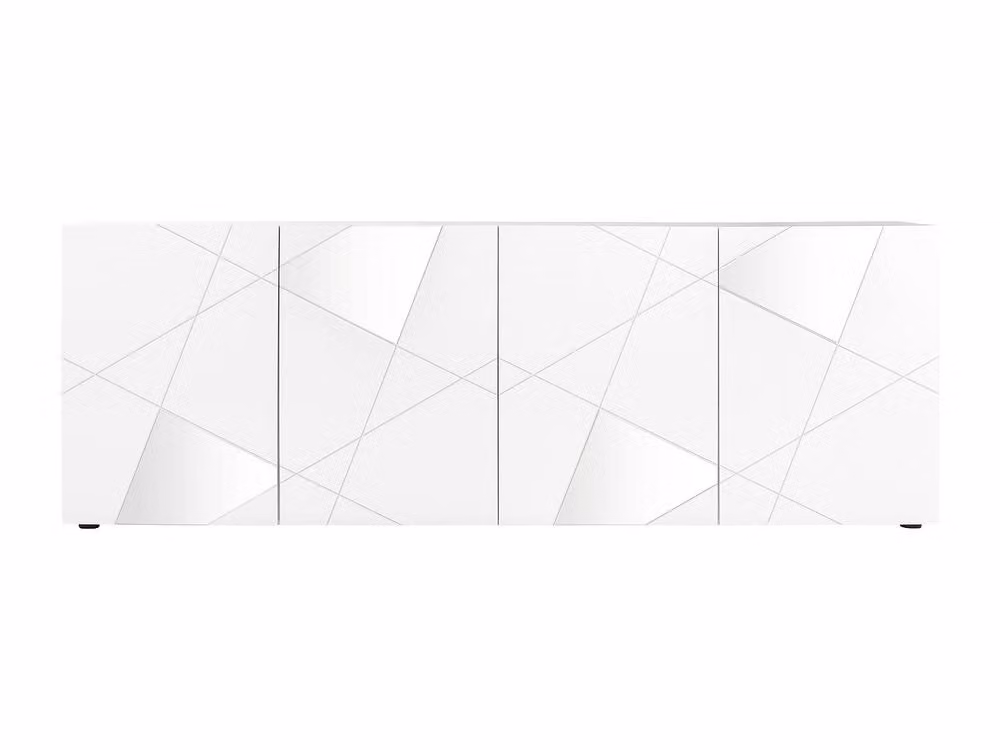 Vente-unique Cantiano 4-Door Modern White Lacquered Buffet W/D/H: 162 x 42 x 72 cm – 2