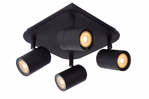 Lucide Lennert Dimmable Adjustable Ceiling Spotlight for Bathrooms, Black, GU10, IP44