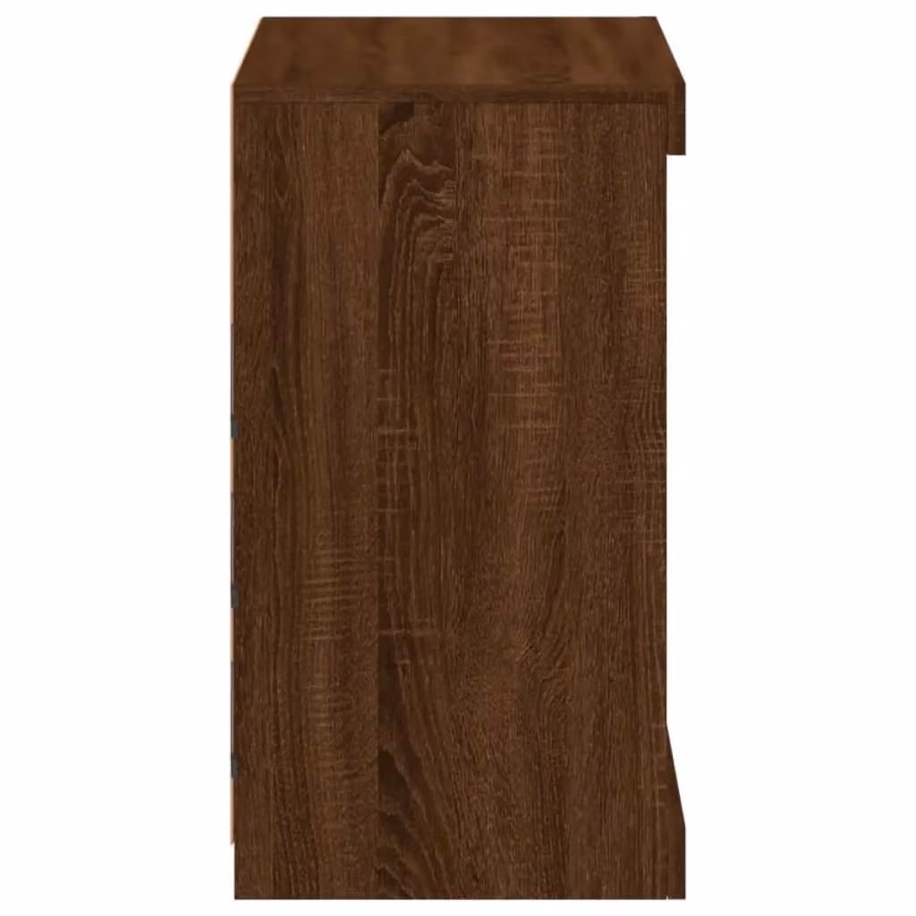 Berkfield Home Modern Sideboard with Integrated LED Lights in Brown Oak, W: 60.5 cm, D: 37 cm, H: 67 cm – 5