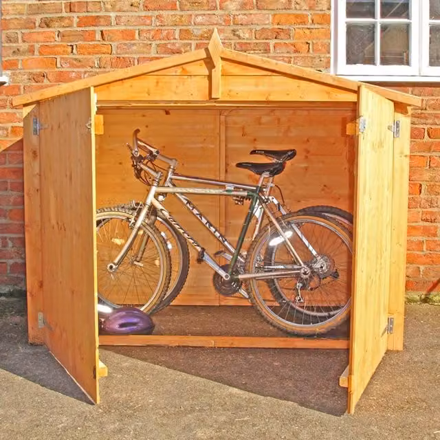 Shires Apex Shiplap Garden Bicycle Shed in Brown – 1