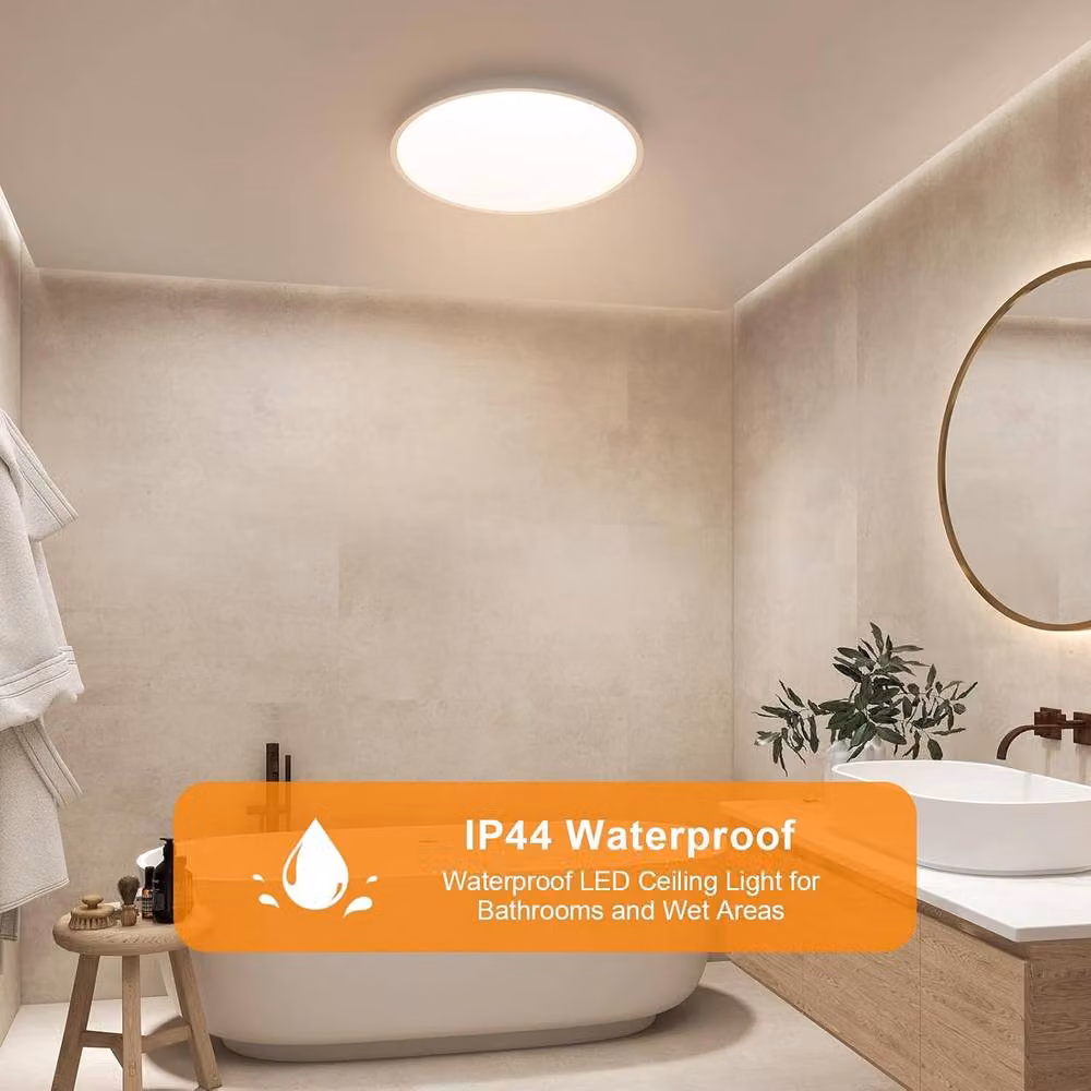 Goeco Round LED Ceiling Light for Bathrooms, 36W, 4500K, White, Diameter: 40 cm – 2