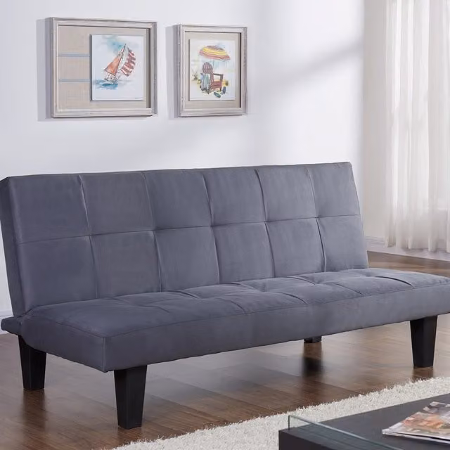 Anton 3 Seater Click-Clack Sofa Bed in Charcoal Microfibre Fabric