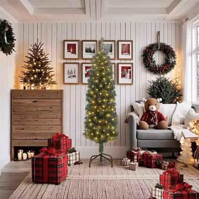 Berkfield Home Artificial Green Christmas Tree with 300 LEDs and Stand, Height: 180 cm – 1