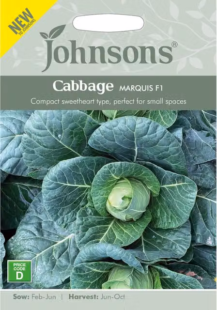 Johnsons Cabbage Marquis F1 Vegetable Seeds