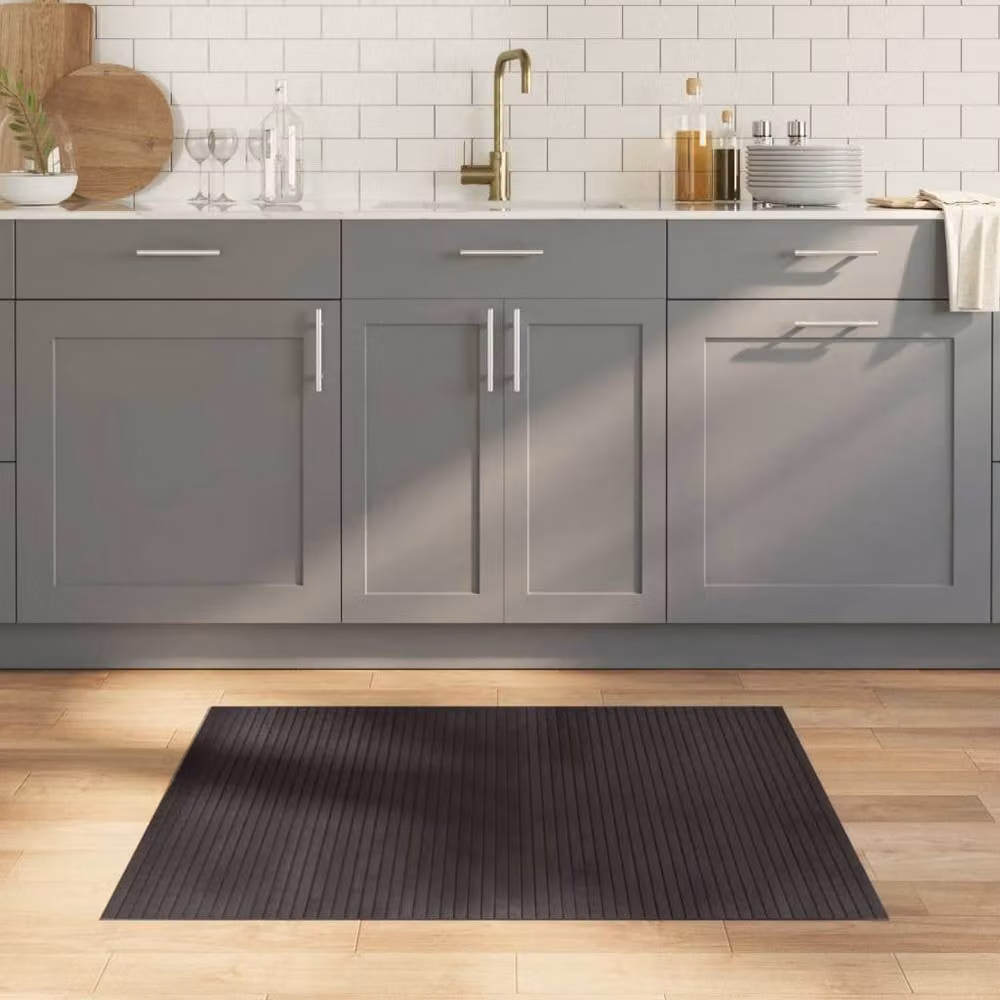 Berkfield Home Rectangular Bamboo and Polypropylene Rug in Brown, W: 80 cm x D: 100 cm – 1