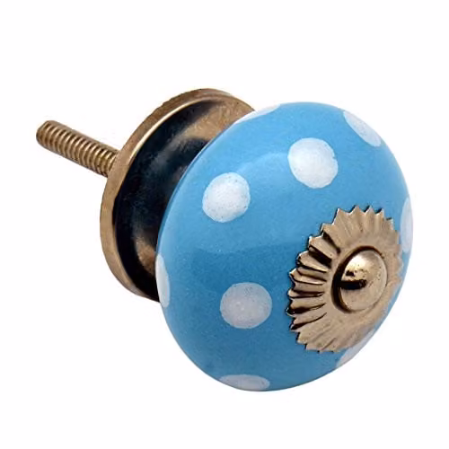 Nicola Spring Ceramic Cabinet Knob in Blue and White