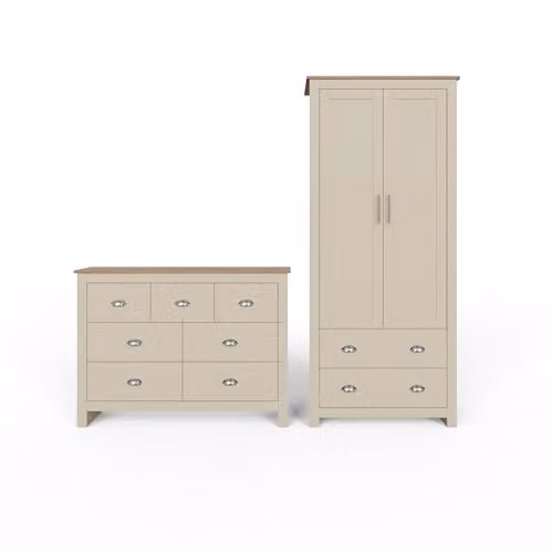 GFW Lancaster 2 Piece Bedroom Furniture Set in Beige – 2