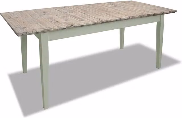 Statement Furniture Florence Rectangle Extendable Kitchen Dining Table in Light Green, W/D/H: 140 x 74 x 60 cm