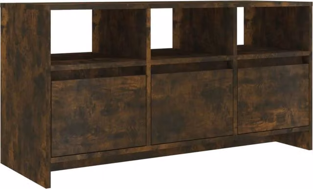 Berkfield Home Modern Smoked Oak TV Cabinet in Brown, W: 102 cm, D: 37.5 cm, H: 52.5 cm – 1
