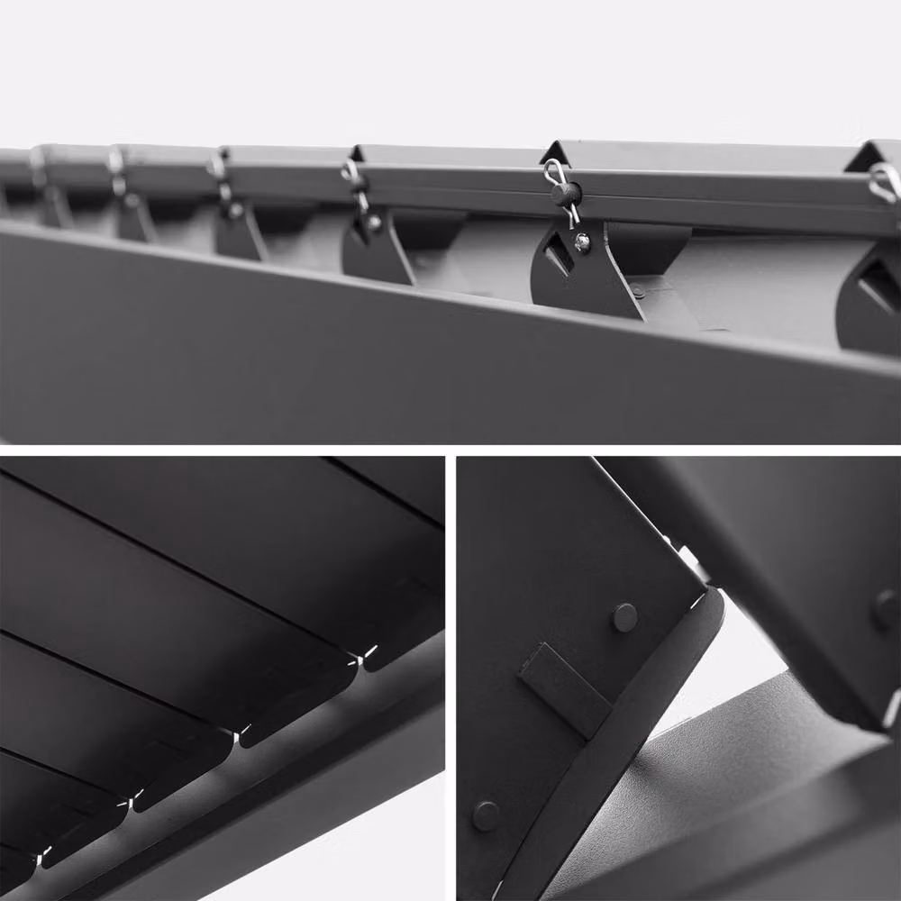 sweeek Triomphe Louvered Pergola in Dark Grey with 100cm Vertical Louvres, W: 301 cm, D: 393 cm, H: 250 cm – 3