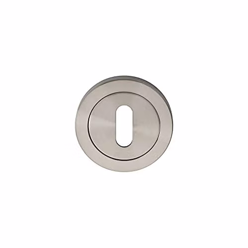 Loops Round Lock Profile Escutcheon in Brushed Stainless Steel Silver, Diameter: 5.2 cm – 2
