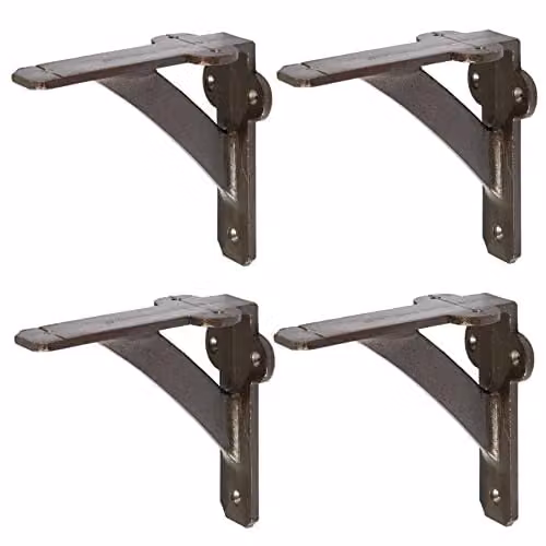 Hammer and Tongs Iron Shelf Bracket, Grey, Pack of 4