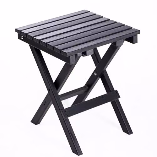 Garden Gear HDPE Folding Side Table in Dark Grey, Durable and Weather Resistant Outdoor Portable Snack Table