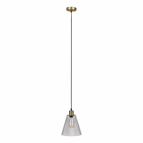 ValueLights Modern Gold and Transparent Glass Suspended Ceiling Pendant Light Fitting