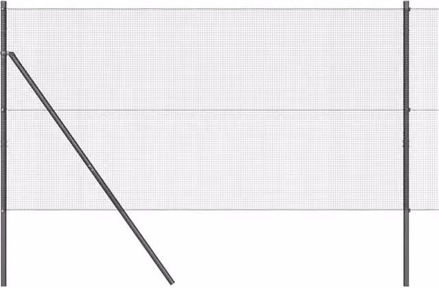 Berkfield Home Grey Steel Welded Wire Fence with 13 Posts, 1 x 50 m