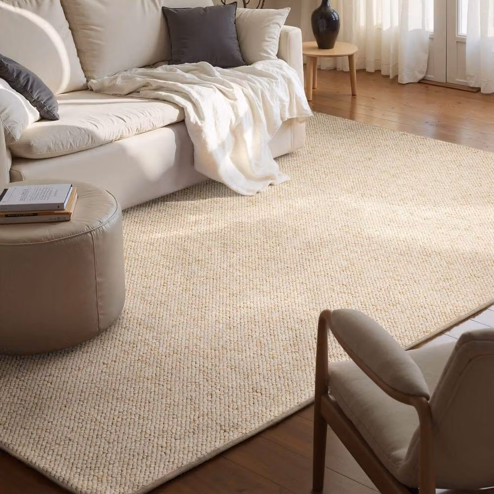 THE RUGS Wolly Hand Tufted Wool Look Rug in Beige, W: 140 cm, L: 200 cm – 2