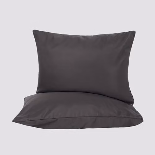 OHS 2 Pack Soft Microfibre Housewife Pillowcases with Envelope Closure, Anthracite Grey