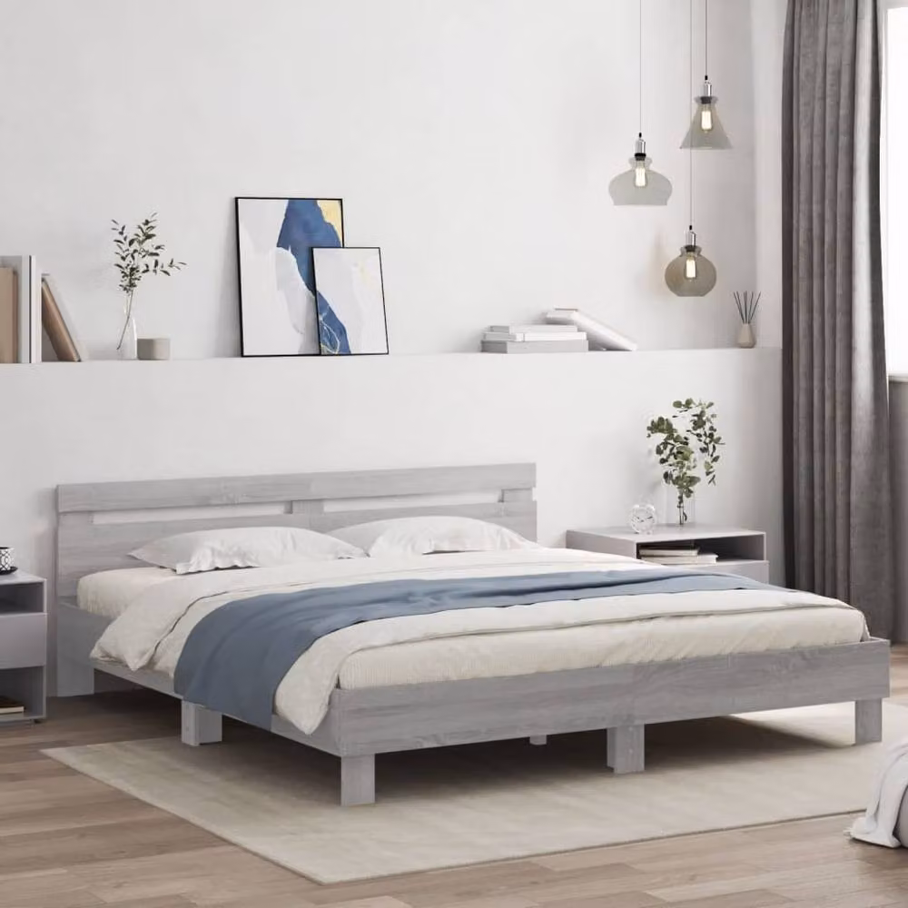 Berkfield Home Sonoma Bed Frame in Grey, Super King Size, W/D/H: 180 x 200 x 70 cm – 2