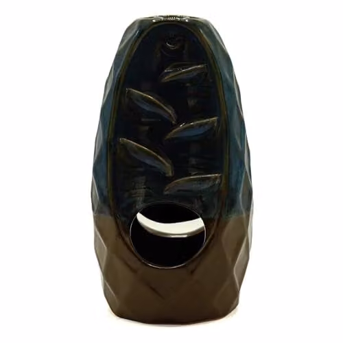 KDMD Multicolour Ceramic Backflow Incense Burner with Pineapple Mountain and Cascade Twin Design