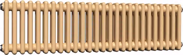 Lux Heat Horizontal 2 Column Steel Radiator in Caramel Fudge, H: 119 cm, W: 30 cm