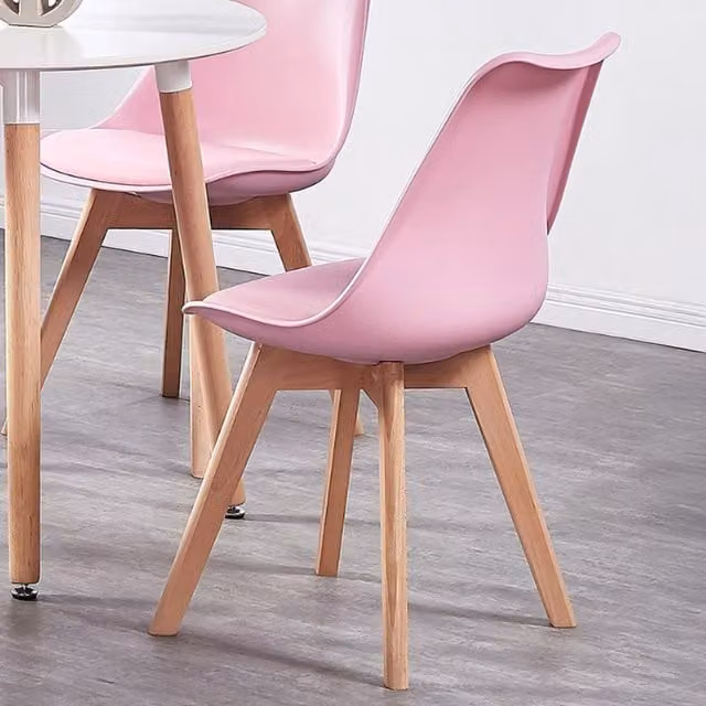 Life Interiors Lorenzo Retro Dining Chair with Padded Synthetic Leather Seat in Pink