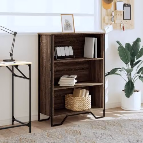 vidaXL Modern Brown Bookcase in Engineered Wood, W: 80 cm, D: 31 cm, H: 106 cm – 2