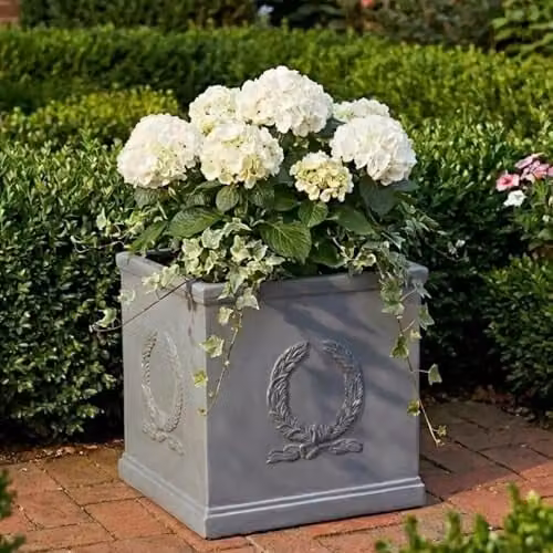 IDEALIST Large Square Planter in Grey Reinforced Stone, 45 cm – 1