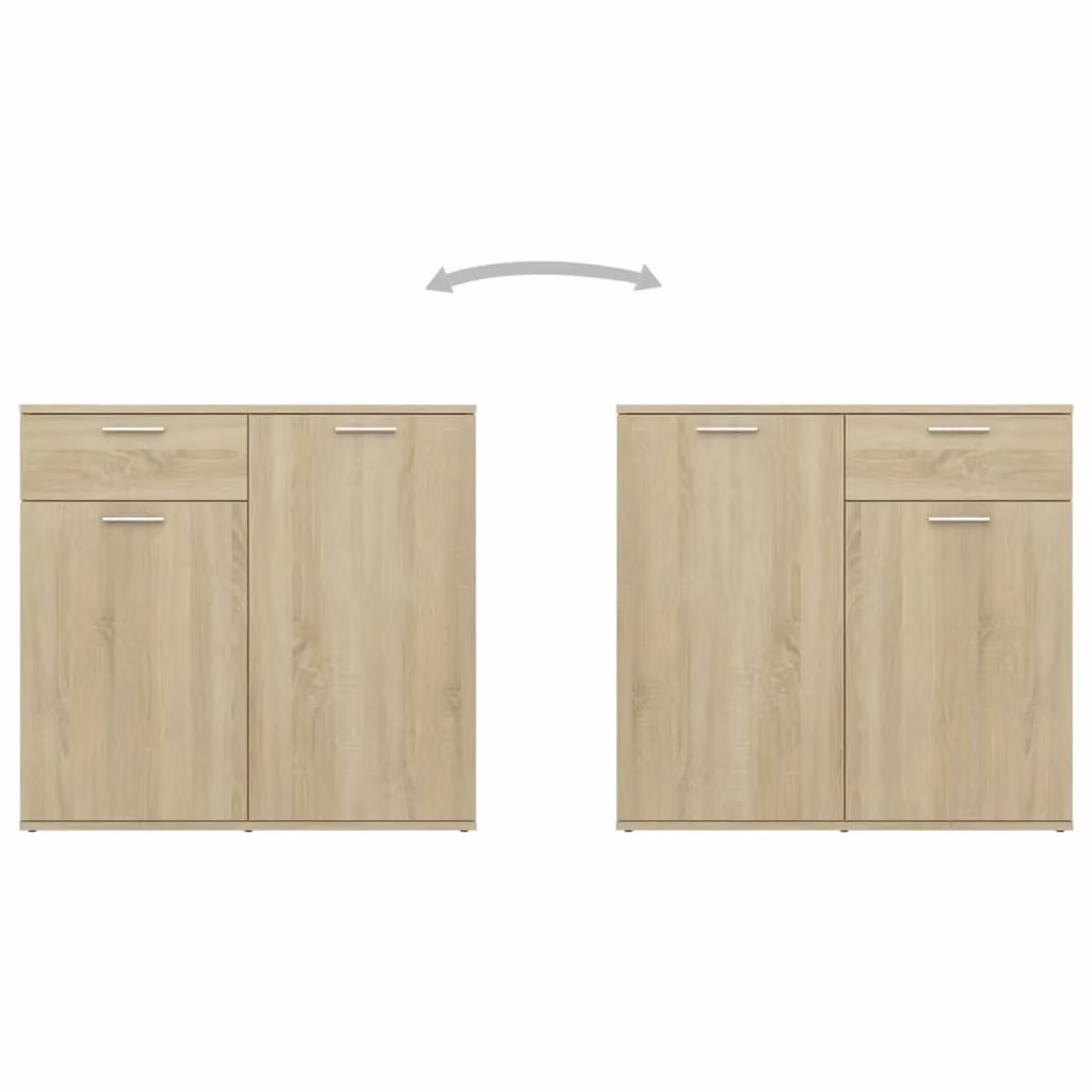 Berkfield Home Sonoma Oak Sideboard in Brown, W/D/H: 160 x 36 x 75 cm – 2