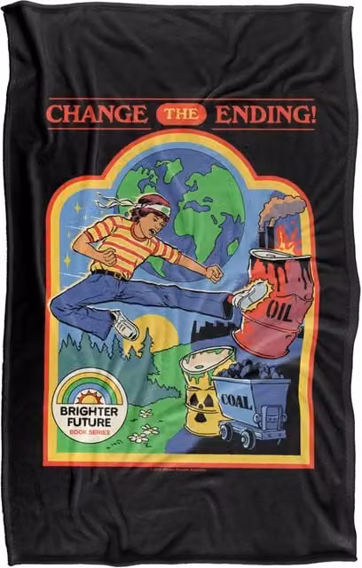 Steven Rhodes Change The Ending Super Soft Fleece Throw Blanket, Multicolour, W/D/H: 91 x 147 cm – 1