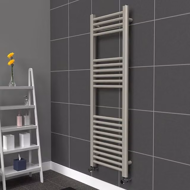 Lux Heat Coloured Steel Towel Radiator in Grey, W/H: 40 x 120 cm