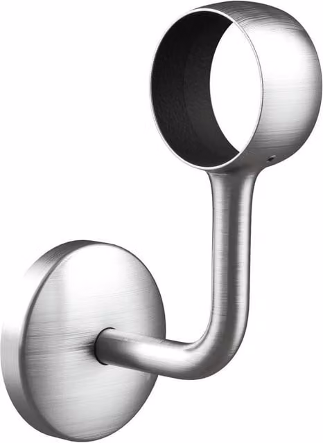 Rothley Brushed Chrome Wall Mounted Staircase Handrail Bracket in Silver