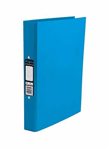 Indigo A4 2 Ring Binder Plastic File Folders, Light Blue, Pack of 10