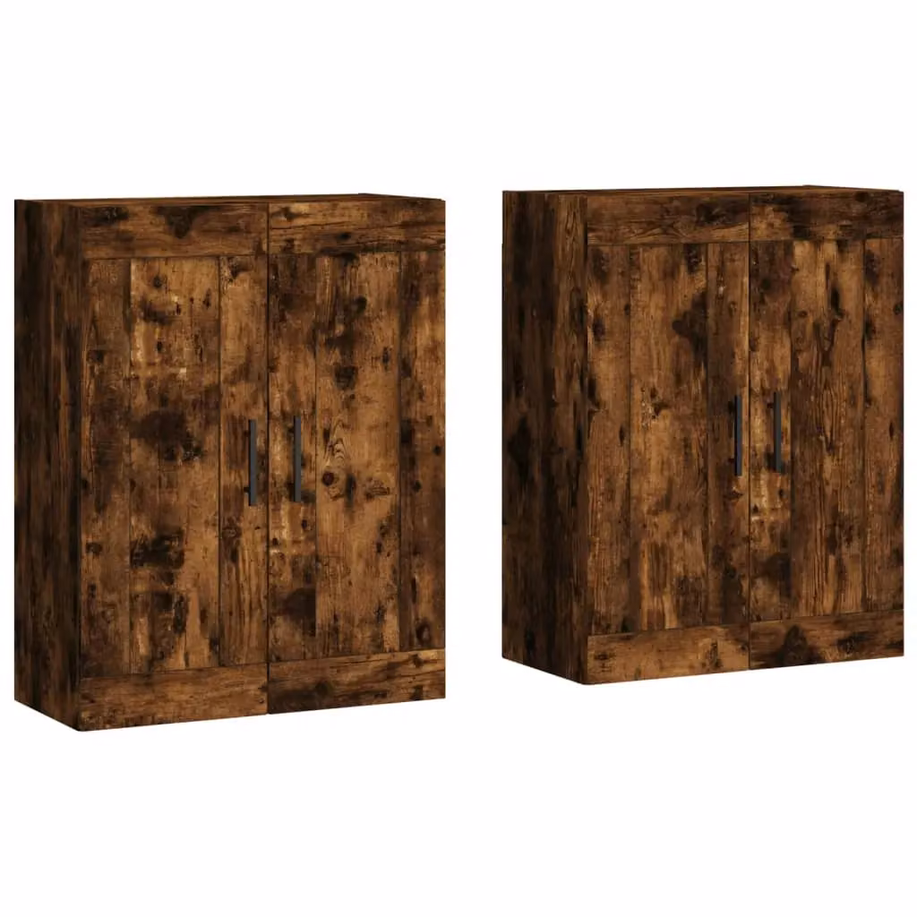 Berkfield Home Wall Mounted Cabinets, 2 Piece Set in Smoked Oak Brown – 2
