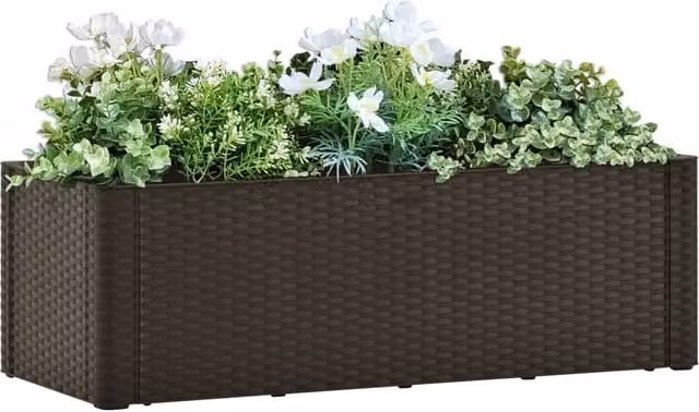 Berkfield Home Garden Raised Bed with Self Watering System in Black and Brown, W/D/H: 100 x 43 x 33 cm