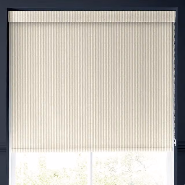 Emily Bond Oscar Stripe Semi-Transparent Made to Measure Roller Blind in Beige