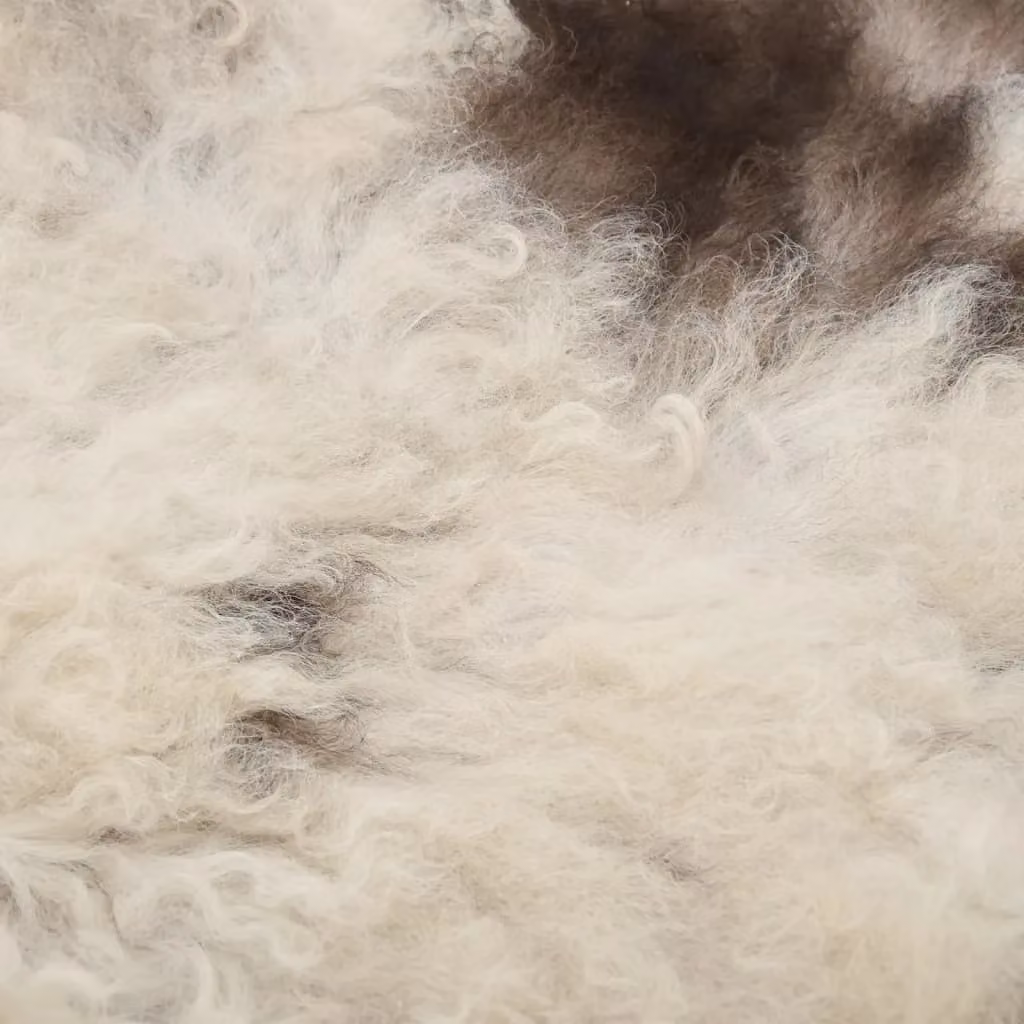 Berkfield Home Multicolour Real Sheep Leather Fur Rug, W: 100 cm, D: 70 cm – 1