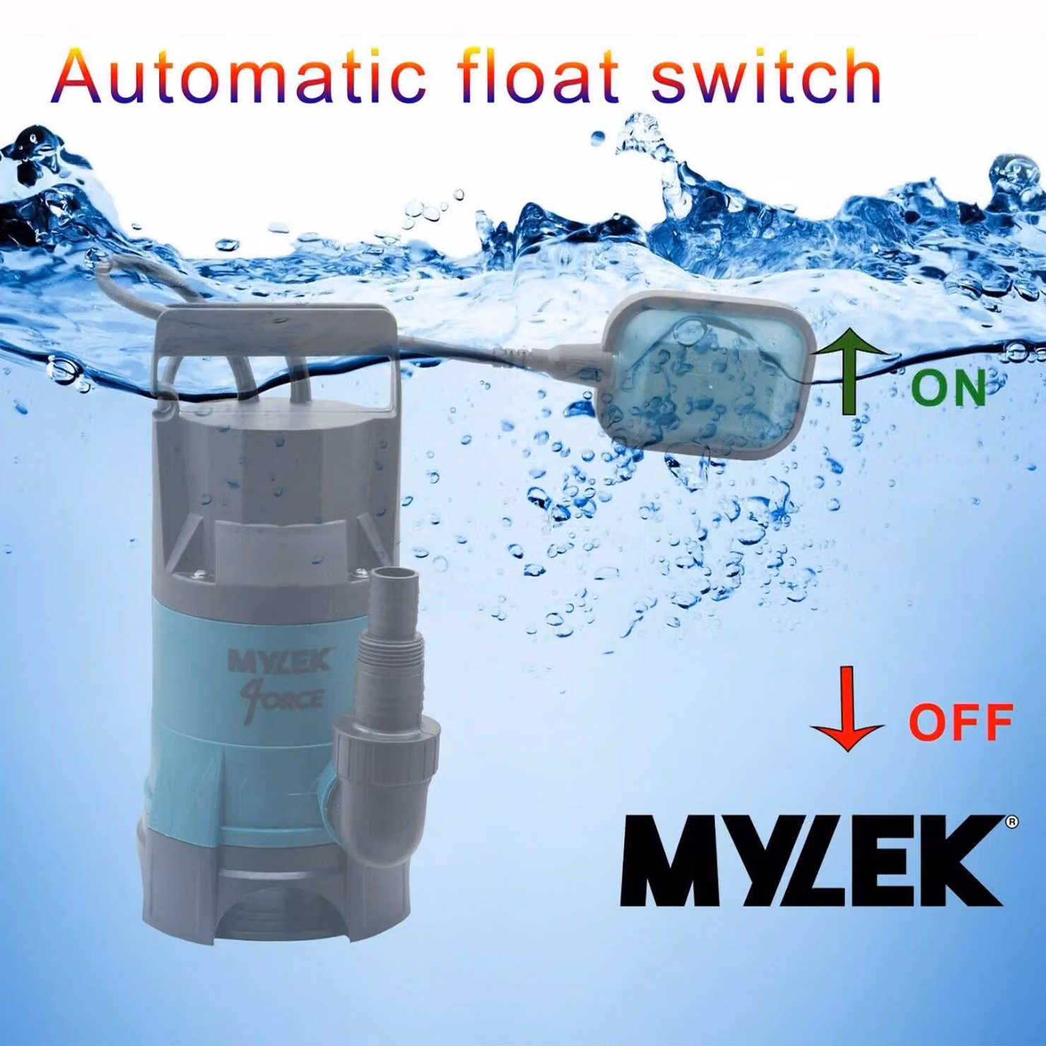 MYLEK 400W Electric Submersible Dirty or Clean Water Pump with 20m Hose in Blue – 3