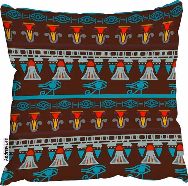 Andrew Lee Ethnic Silhouettes Square Cushion, Brown, W/D/H: 60 x 60 x 1 cm