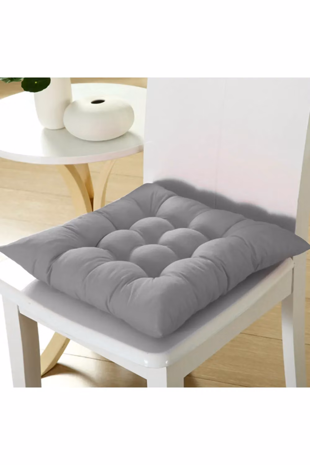 Living and Home 4-Piece Soft Thicken Polyester Tatami Seat Cushion Set in Grey – 2