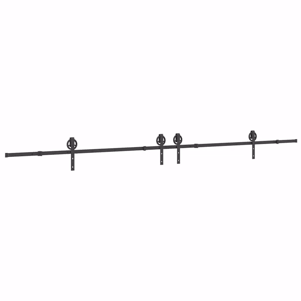 Berkfield Home Matt Black Steel Sliding Door Hardware Kit 400 cm – 1