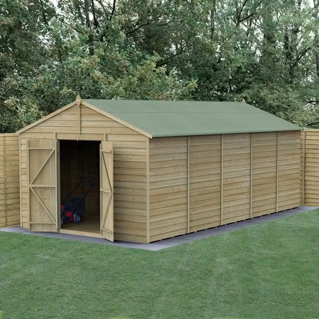 Forest Garden Apex Wooden Garden Shed with Window and Floor in Brown