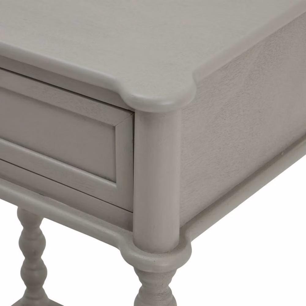Lemon Pavilion Furniture and Decor The Camden Collection One Drawer Side Table, Grey, W: 50 cm, D: 38 cm, H: 75 cm – 2