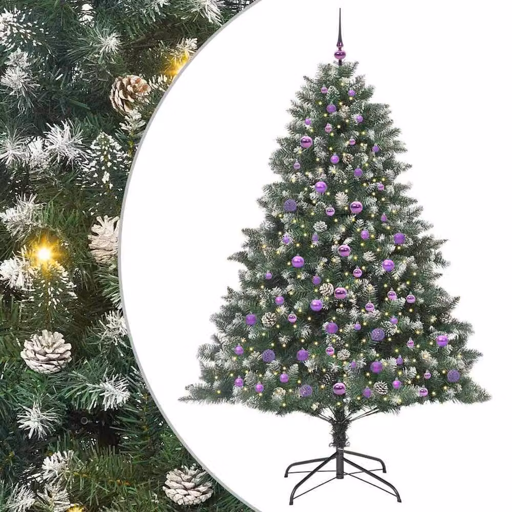 Berkfield Home Modern Artificial Christmas Tree in Green, W/D/H: 140 x 140 x 210 cm – 3