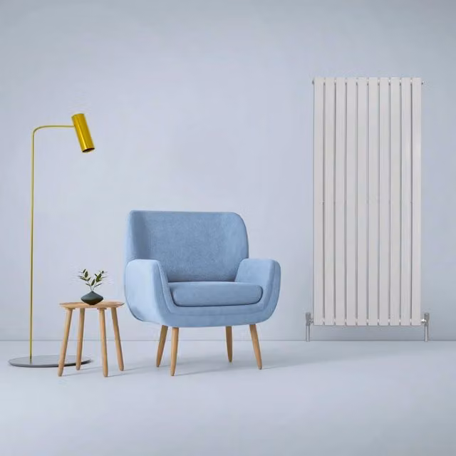 Monstershop Designer Flat Panel Steel Radiator in Gloss White, W/H: 700 x 1600 mm – 1