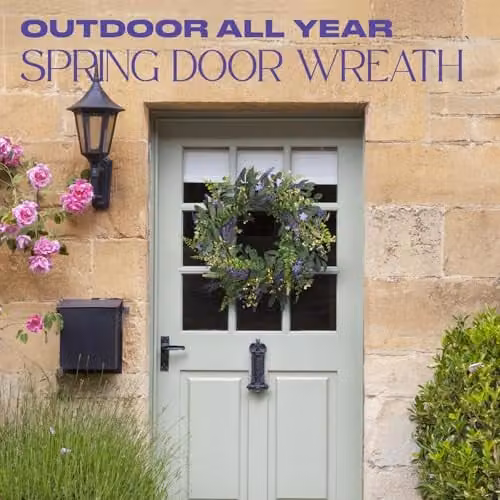 OHS Purple Lavender Artificial Floral Wreath for Spring and Summer Decoration, W/D/H: 50 x 50 x 50 cm – 2