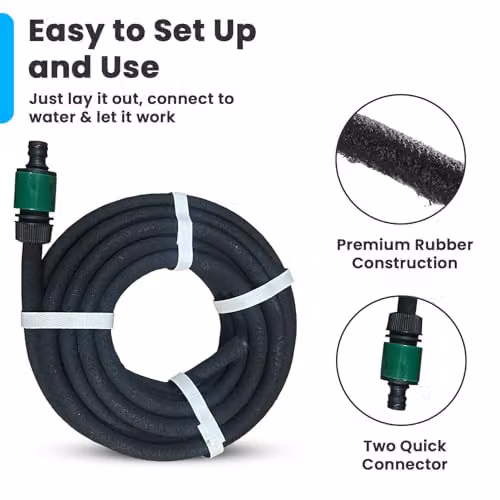 MantraRaj Black Porous Soaker Hose for Garden Irrigation, 7.5 m – 7