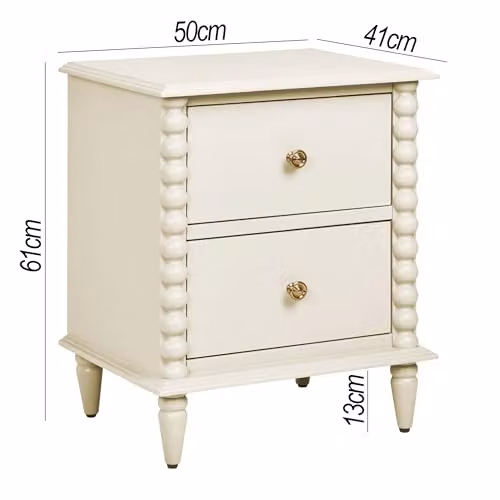Statement Furniture Cromwell Bedside Table in Green and Gold, W: 50 cm, H: 61 cm, D: 41 cm – 2